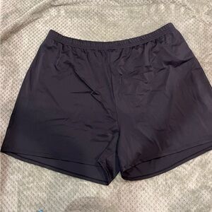 Roaman's Black Swim Shorts with Elastic Waist 26W